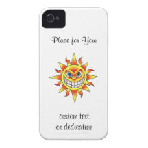 Ansikte för SOL för kallt tecknadtatueringsymbol o iPhone 4 Case-Mate Skal