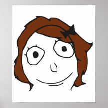 Ansikte Meme för Derpina brunt hårursinne Posters