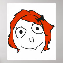 Ansikte Meme för Derpina rött hårursinne Affisch