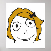 Ansikte Meme för ursinne för hår för Derpina blond Affisch