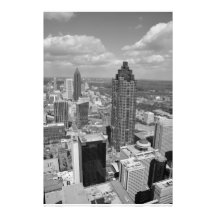 Antennen beskådar av Atlanta, Georgia Fotografiskt Tryck