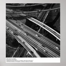Antennen beskådar av Los Angeles av Ansel Adams Affischer