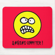 Anti-Dator som förbannar den tokiga smileyen Mouse Mus Mattor