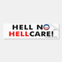 anti demokrat "inte Hellcare!", bildekal