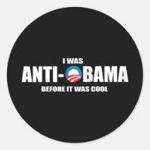 Anti-Obama bildekal - jag var Anti-Obama för Rund Klistermärke