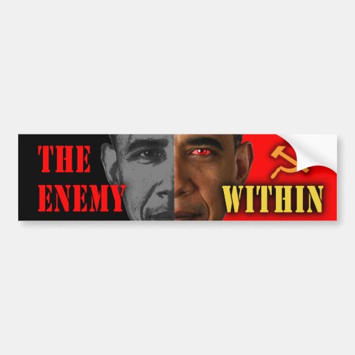 Anti Obama "fienden inom" bildekal