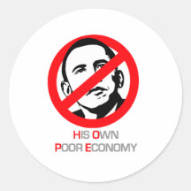 Anti-Obama - hans egna fattiga ekonomi Klistermärke