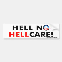 Anti-Obama inte Hellcare! bildekal