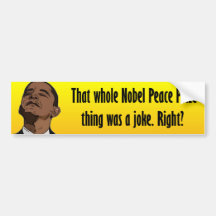 Anti Obama Nobel skämt Bildekaler