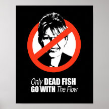 ANTI-PALIN - Endast går den döda fisken med flödet Affischer