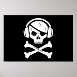 Anti-riaa symbol för musikpiratpiratkopiering posters