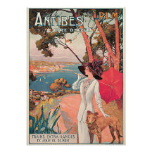 Antibes frankrikevintage resorannonsering inbjudan