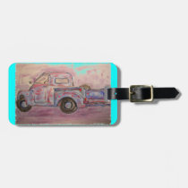 antik blåttpolityrlastbil luggage tags