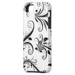 Antik damastsvart för Venetian prydnad, vit iPhone 5 Case-Mate Fodral