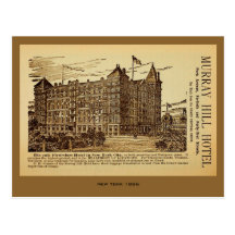 Antik Murray Hill hotellannons New York City Vykort