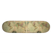 Antik världskarta av Carington Bowles, circa 1780 Anpassad Skate Board