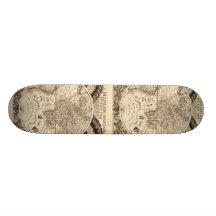 Antik världskarta av Philipp Eckebrecht - 1630 Skateboard