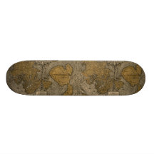 Antik världskarta för klassiker 1531 vid den Oronc Skateboard Deck
