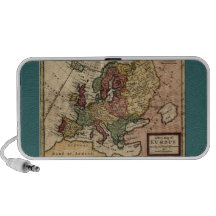 Antikvarisk karta 1721 av Europa av den Herman mol Notebook Högtalare