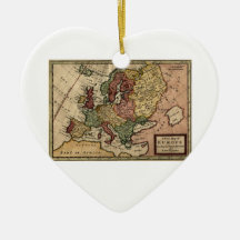Antikvarisk karta 1721 av Europa av den Herman mol Julgranskulor