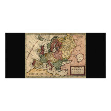 Antikvarisk karta 1721 av Europa av den Herman mol Rackkort