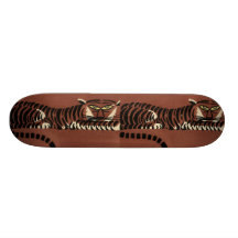 Antikvarisk tiger -, färgrik bokillustration skateboard decks