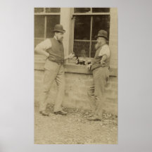 Antikviteten fotograferar två manar som dricker öl affisch