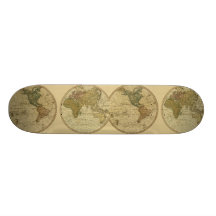 Antikvitetvärldskarta 1786 av William Faden Skate Boards