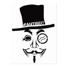 AntiSec AntiSecurity Hackerlogotyp Vykort