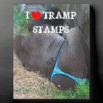 APA MED DEN SLAMPAFRIMÄRKET OCH THONGEN plaques