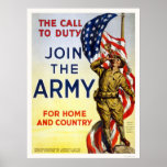 Appellen till arbetsuppgiften - gå med armén för h posters