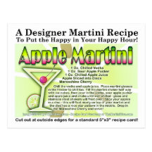 Apple Martini (Appletini) receptvykort