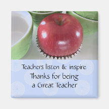 Apple Teacher Saying Refrigerator Magnet