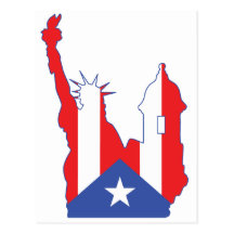 applicerat New York och puertosymbol Vykort