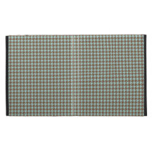 Aqua and brown herringbone iPad folio cover