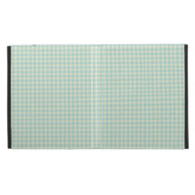 Aqua and cream herringbone iPad folio case