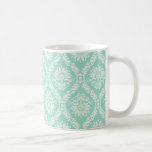 aqua och damast för krämfleurelegant kaffe muggar