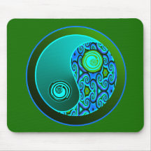 Aqua virvlar runt Yin Yang Mus Matta