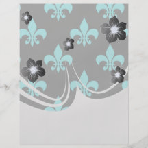 aquablåttfleur de lis mönster full färg flygblad