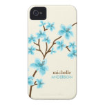 Aquakörsbäret blomstrar träd Case-Mate iPhone 4 fodral