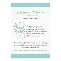 Aquamarine & White Wedding Wishing Well Card