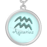 Aquariusen Zodica undertecknar hänget Personliga Halsband