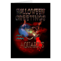 Aquariuszodiachalloween hälsning hälsnings kort