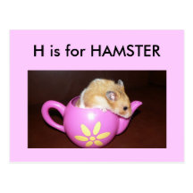 "Är H" för Hamsteralfabetet Flashcard Vykort