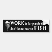 Arbete och fiske bildekal