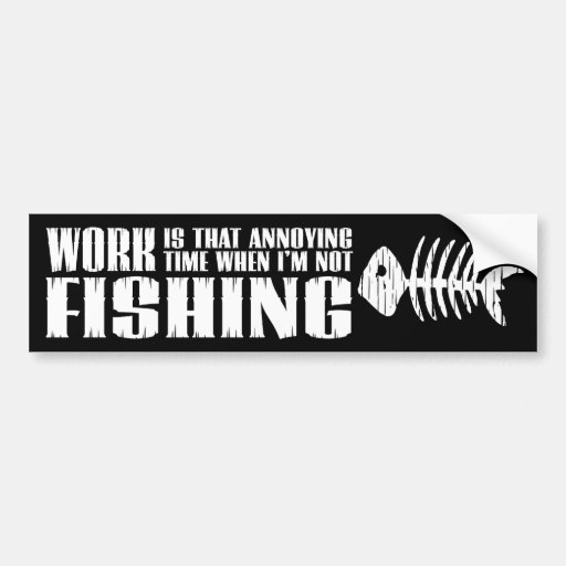 Arbete och fiske bildekal