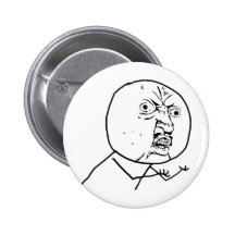 Arg Y U inget ansikte Knapp Med Nål