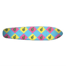 Argyle sköldpaddamönster på blått skate deck