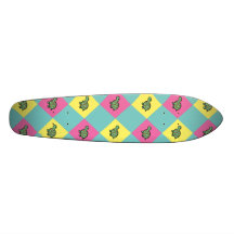 Argyle sköldpaddamönster på blått anpassningsbara skateboard