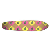 Argyle sköldpaddamönster på brunt skate deck